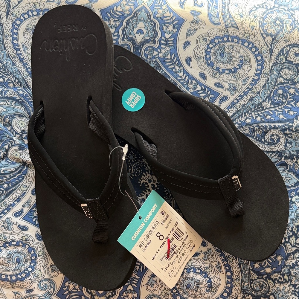 Black Women's Reef Cushion Breeze Flip Flop Sandals